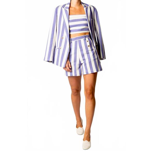 NEW MIGUELINA chiara oversized striped busatti blazer in capri